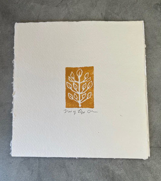 Tree of Life - Mini Block Print 6” by 6”