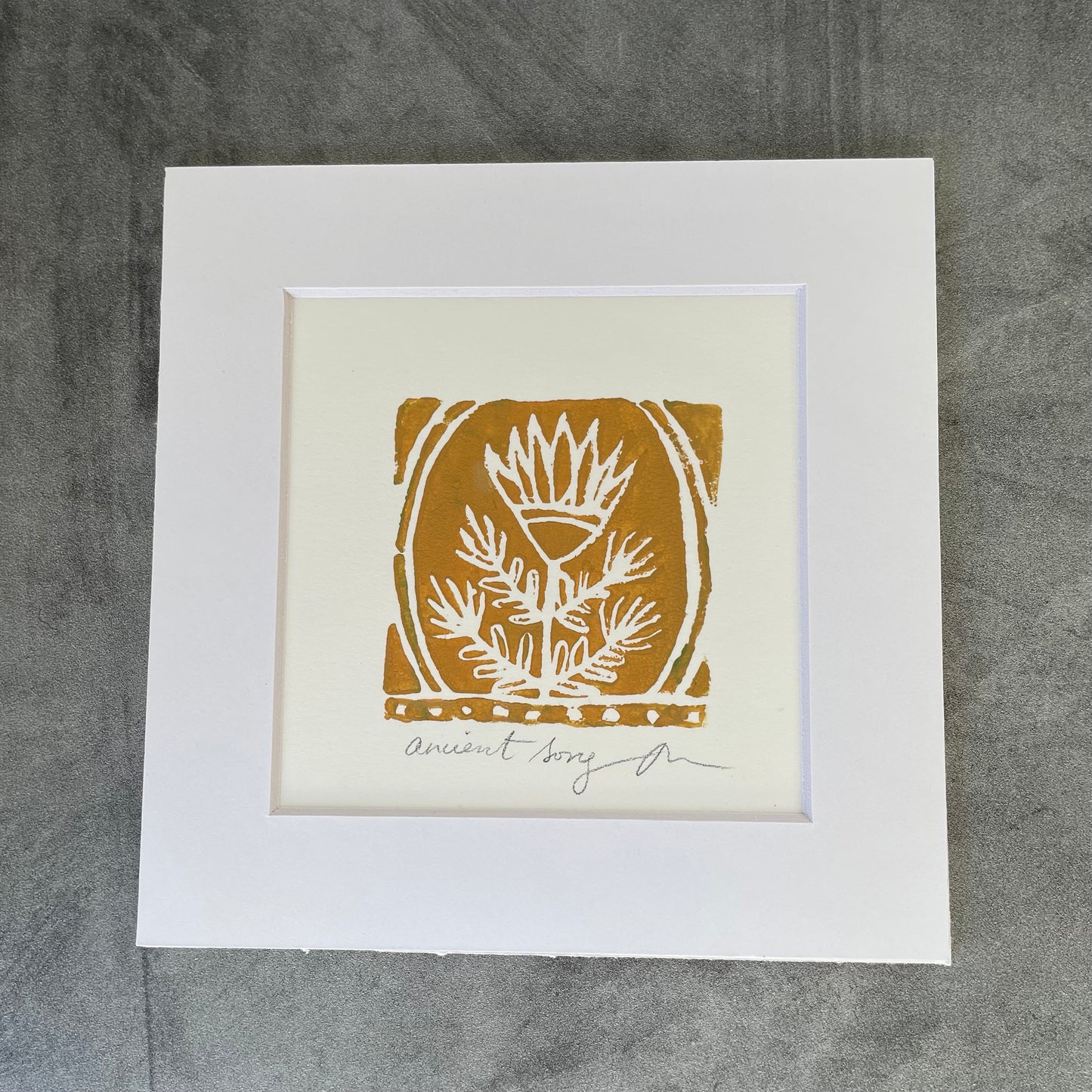 Ancient Song Block Print - 6” by 6”