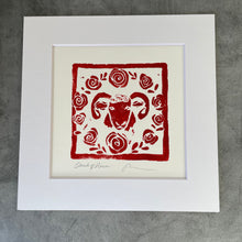 Load image into Gallery viewer, Crown of Roses - 8x8 and 12x12 Block Print
