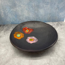 Load image into Gallery viewer, Large Serving plates - Black with Poppies
