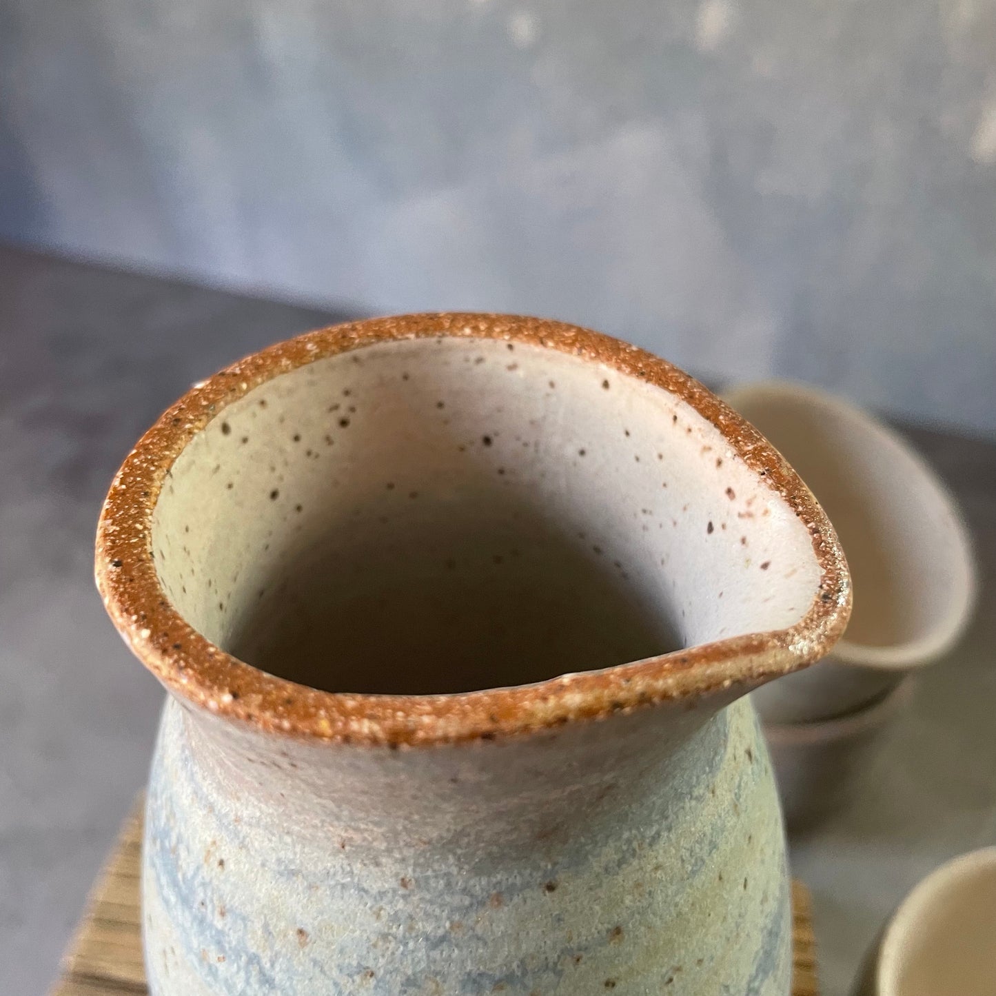 Sake Pitcher - Denim Blue - tall
