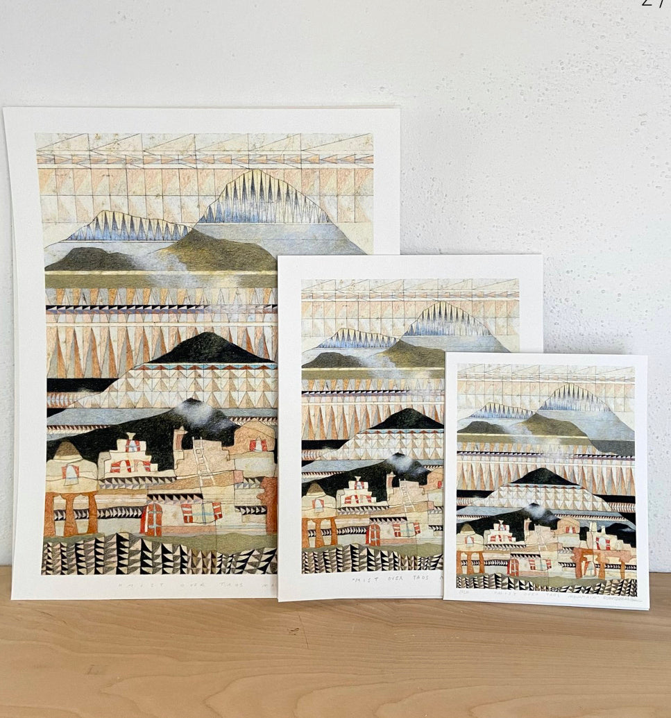 Mist Over Taos Mountain - Print