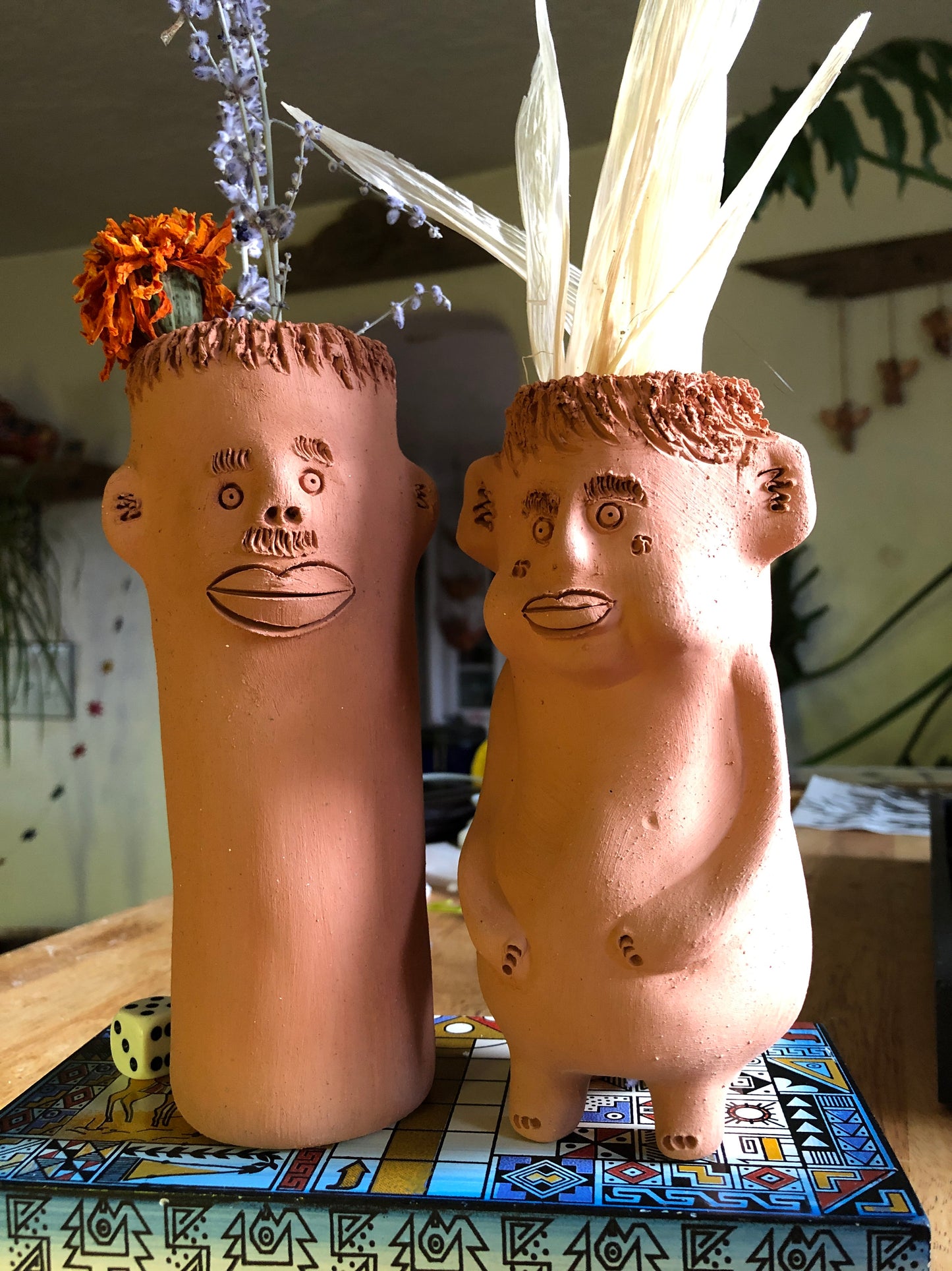 Terracota tall face planter