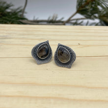 Load image into Gallery viewer, Montana Agate &amp; Sterling Silver Stud Earrings
