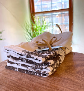 Mushroom Print Floursack Cloth Napkins - Set of 4