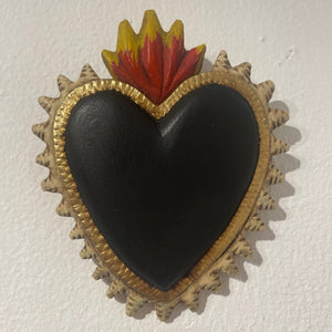 Heart on Fire - Corazon en Llamas - handmade art wall