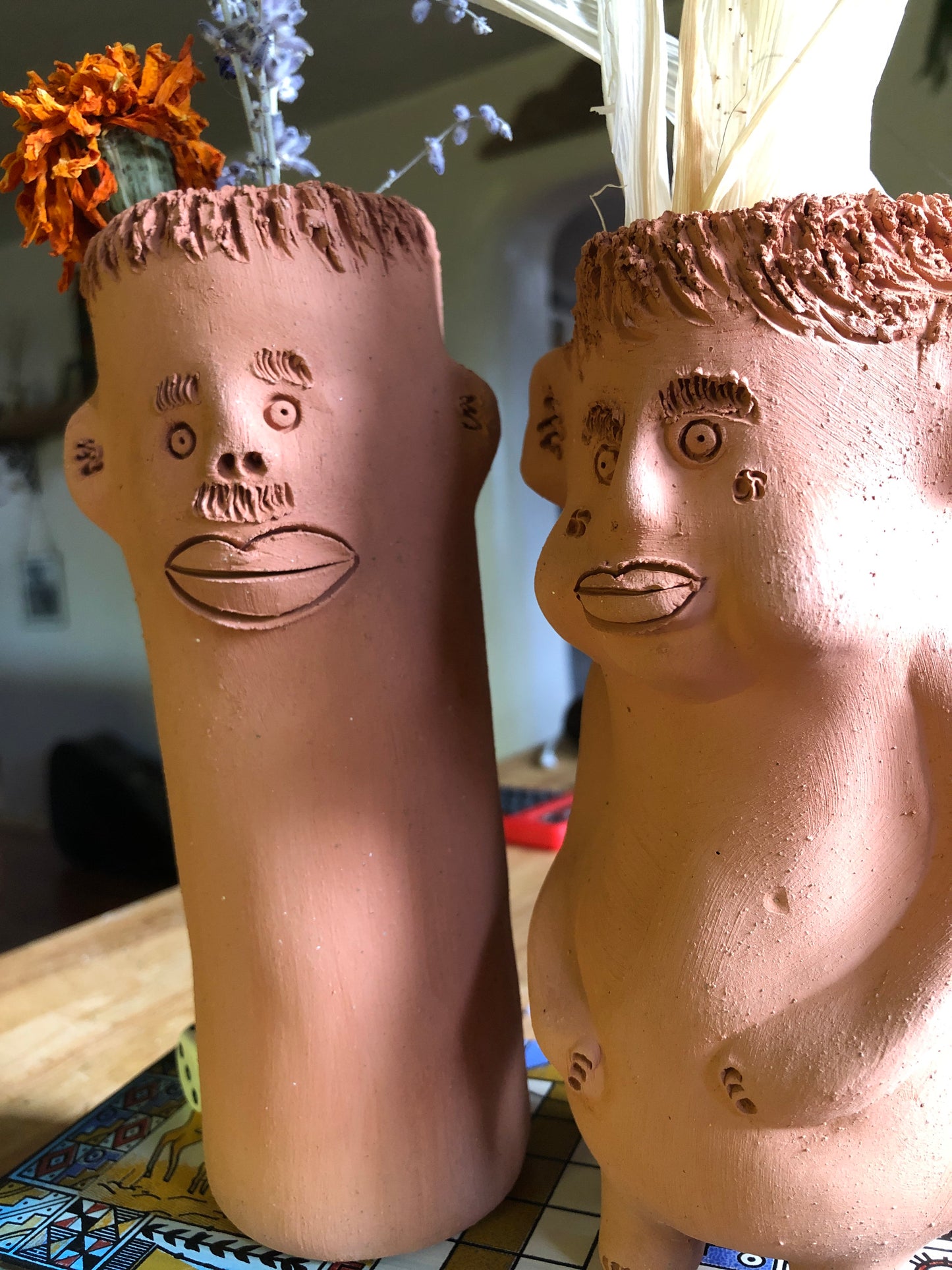 Terracota tall face planter