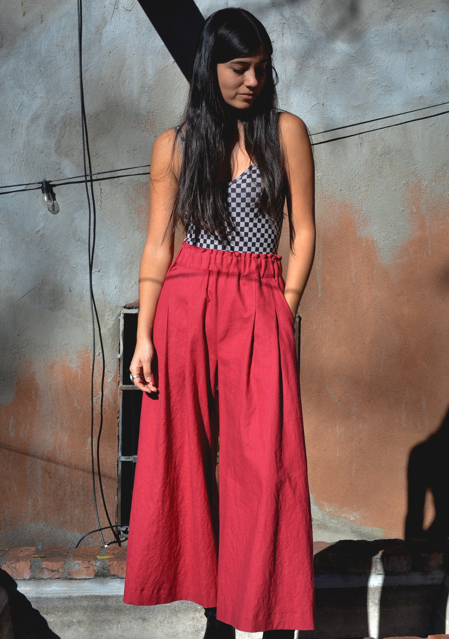 Palazzo - Organic Cotton ~ Red Pants
