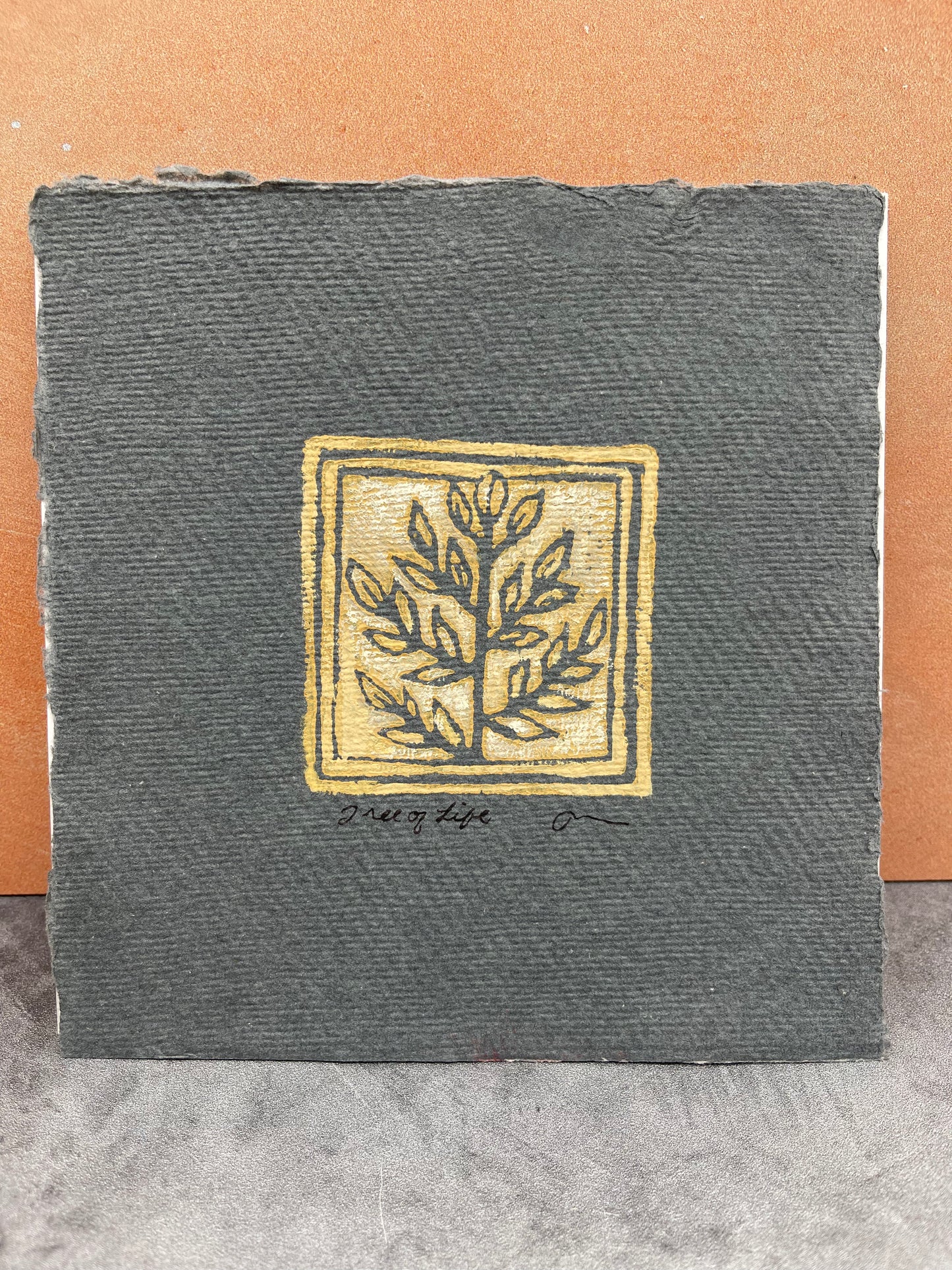 "Tree of Life" - Mini Block Print 6” by 6”