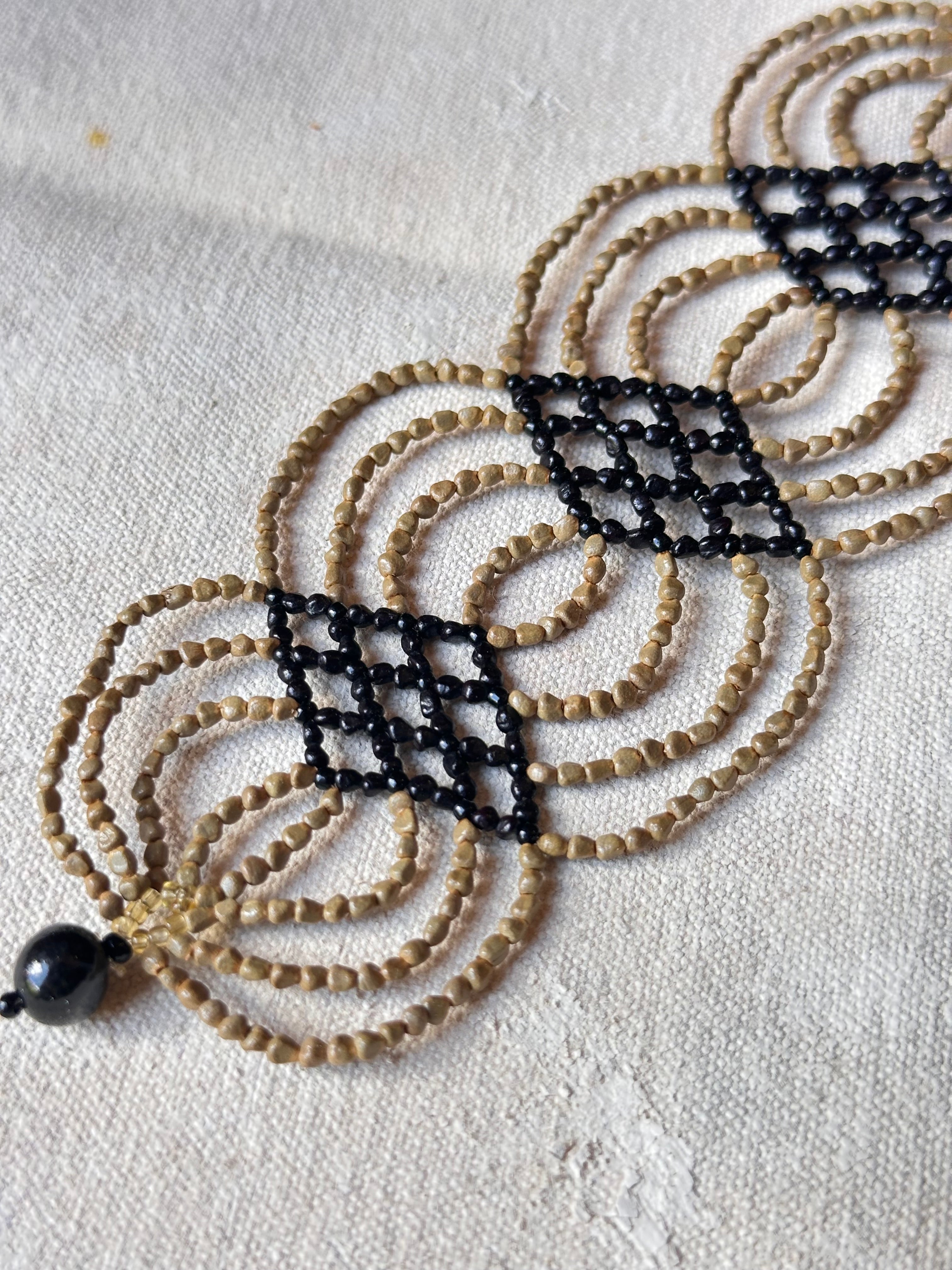 Bracelet Ikish - Sand & Black