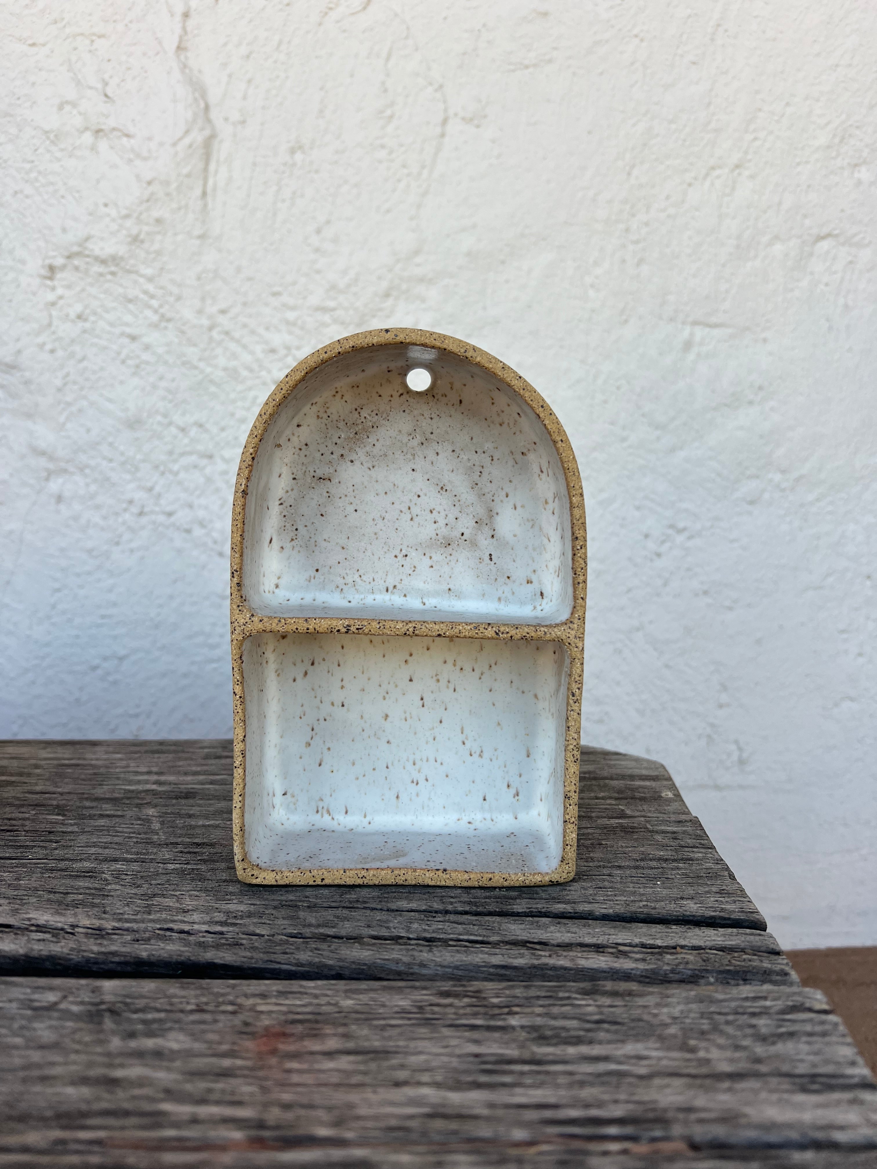 Off White Speckled - Small Treasure Shelf - Mini Altar