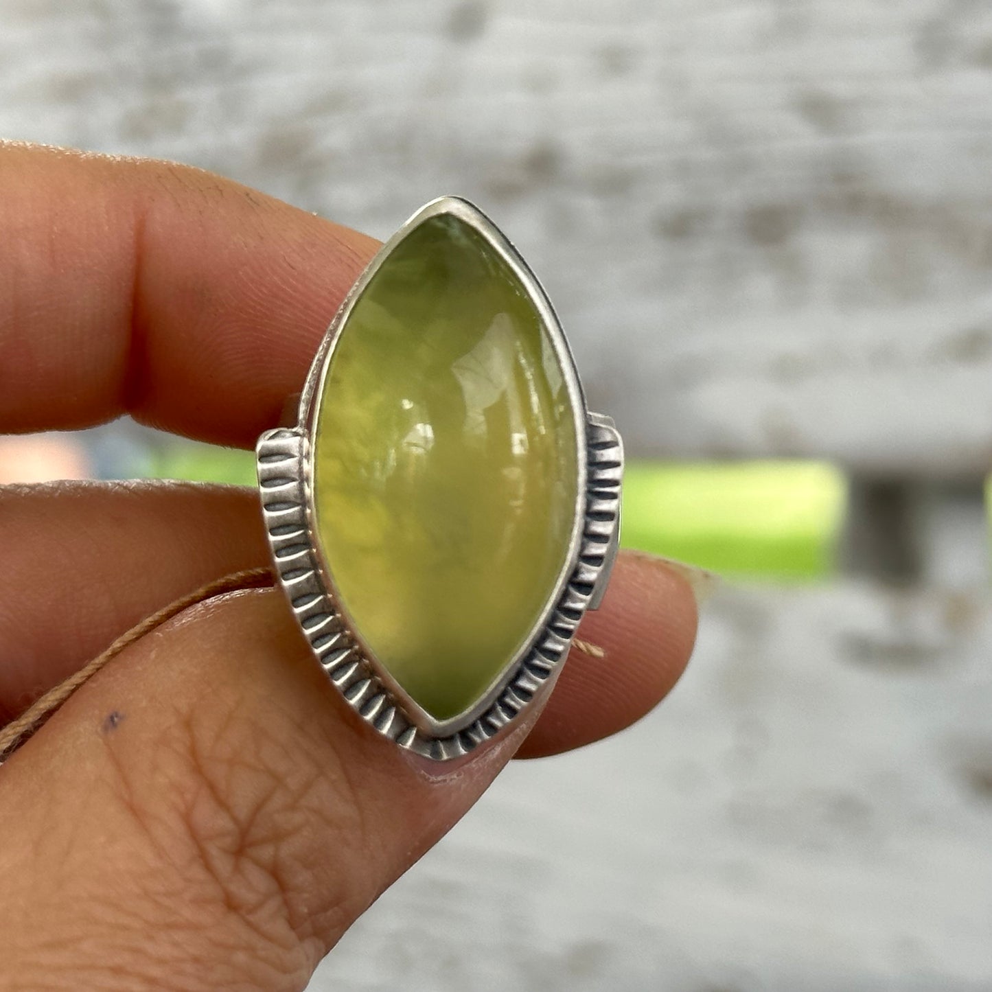 Yellow Chalcedony  and Sterling Silver Ring - Fits perfect a size 6