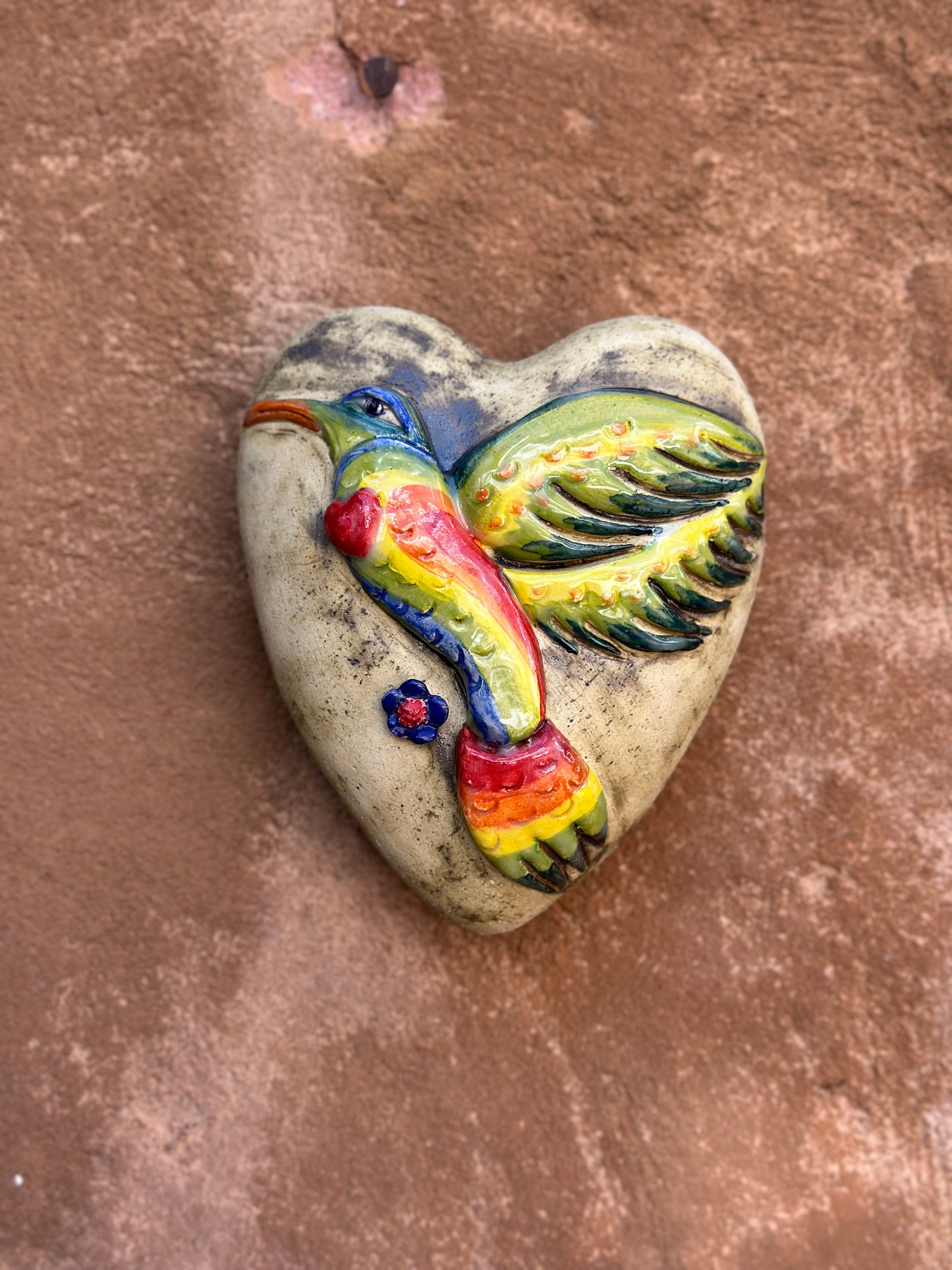 Ceramic Heart with Hummingbird Wall Art - Limited Edition