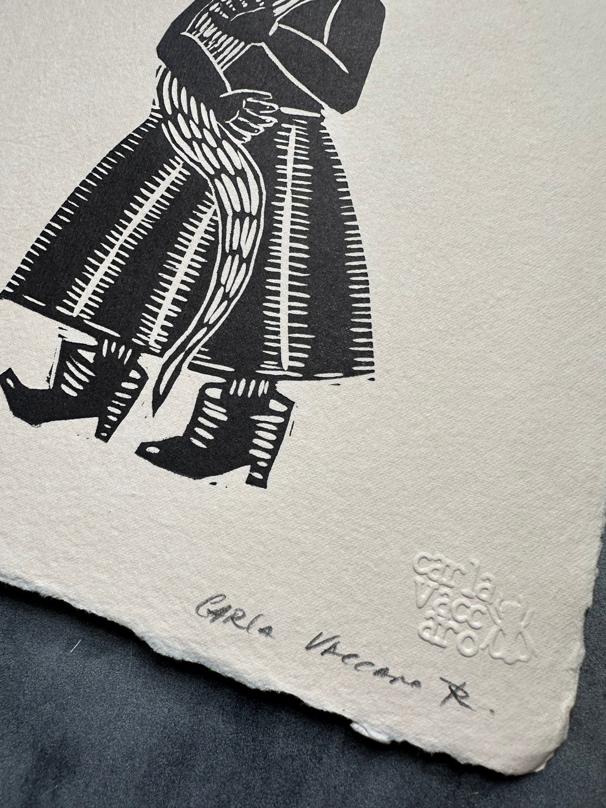 Diabla Corazon - Lino Print 11" x 8"