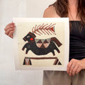 Jumping Pony with Red Feather - Print 12 x 12 - LIMITED EDITION