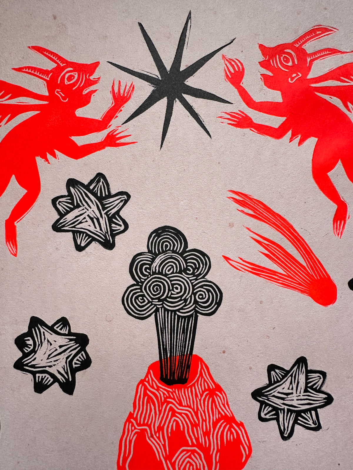 Paisaje del Sur - Papel Ceiba - Lino Print 12" x 15”