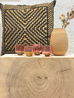 Nip cup ~ Pink & Amber ~ Blown glass