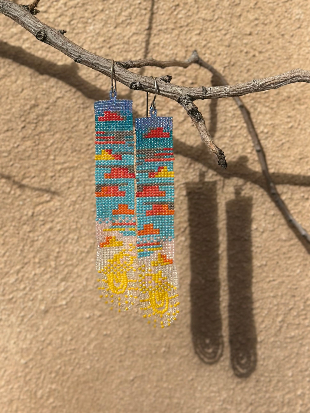 Beaded cloud earrings - Sunset Long