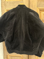 Bomber Black Corduroy Jacket - patchwork