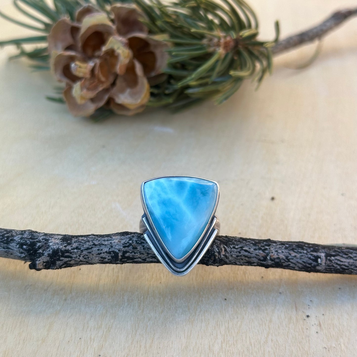 Larimar and Sterling Silver Ring - size 8