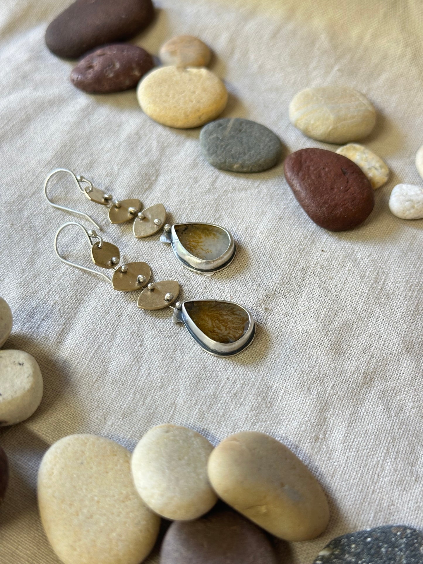 Dendritic Agate ~ Sterling Silver and brass