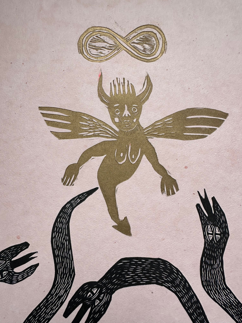 Diabla por Siempre- Lino Print 11.5" x 15"