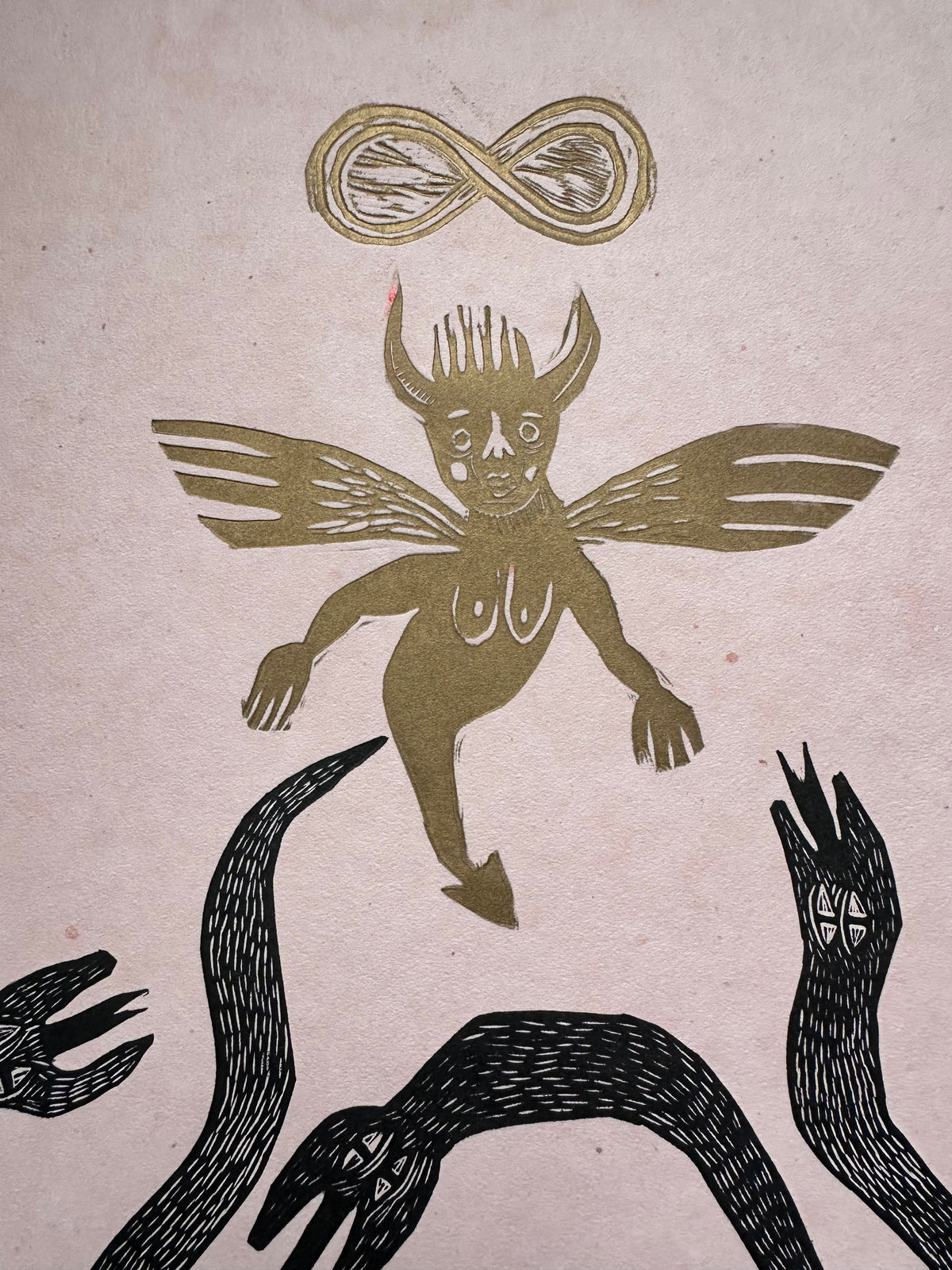 Diabla por Siempre- Lino Print 11.5" x 15"