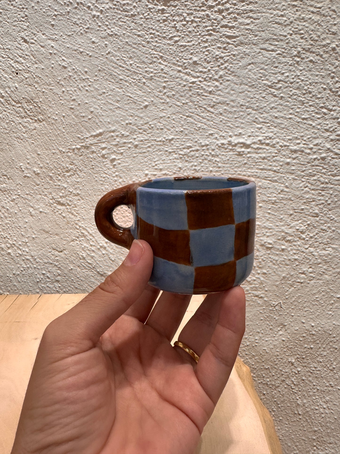 Brown checkered espresso