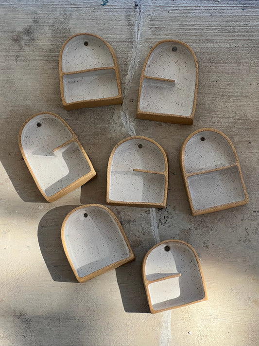 Off White Speckled - Small Treasure Shelf - Mini Altar