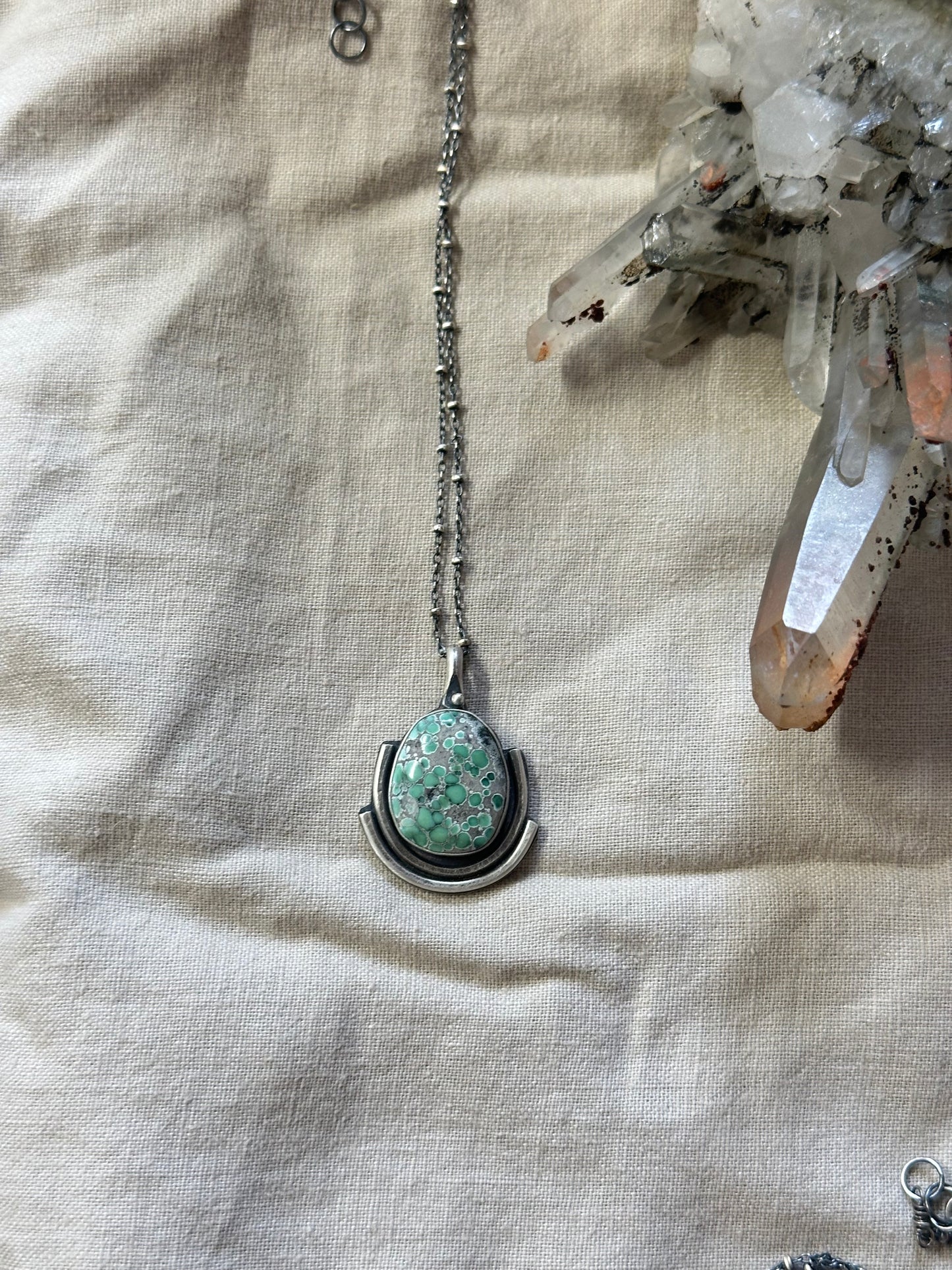 Angel Wing Variscite Shield Necklace