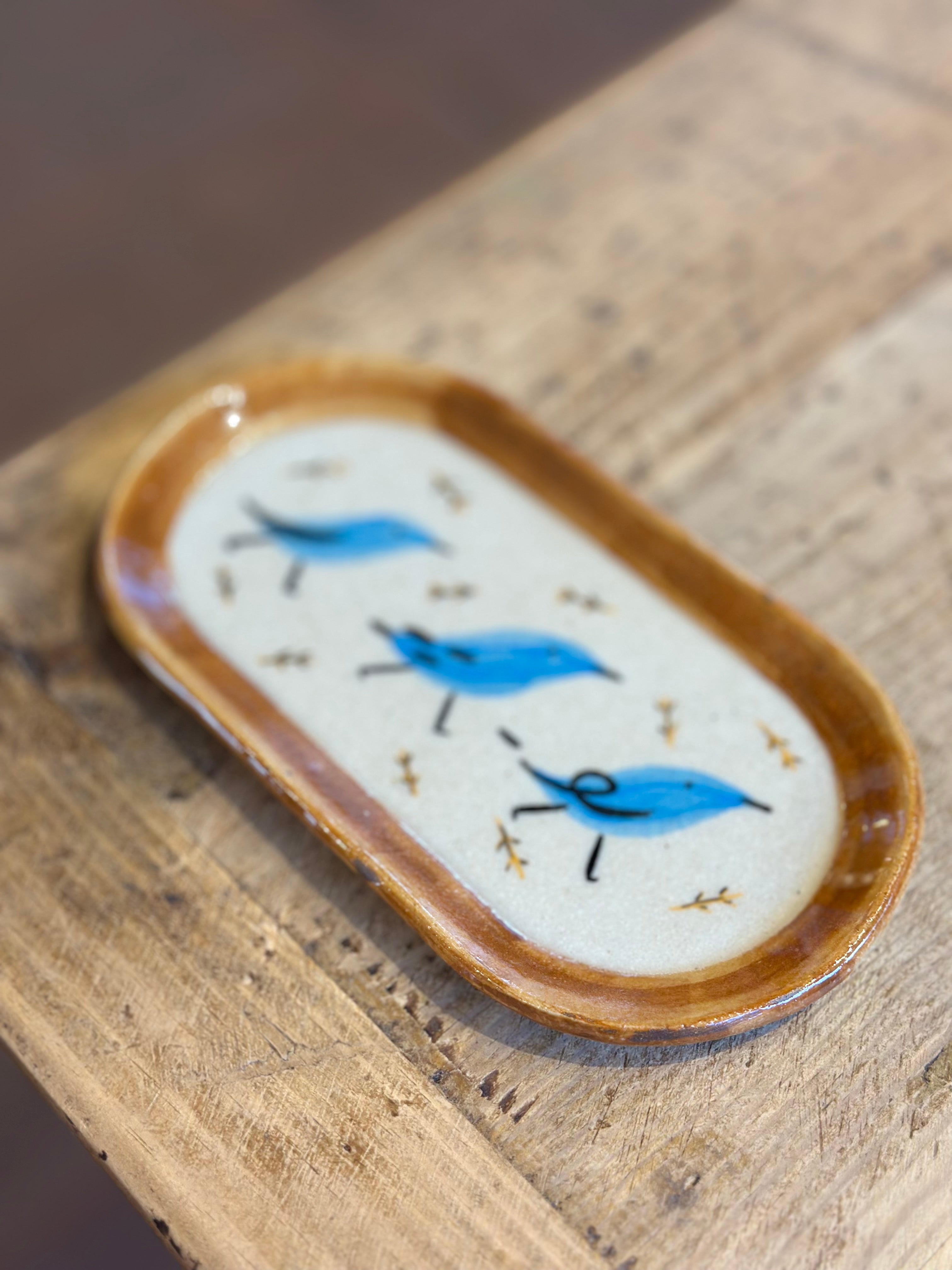 Oblong Tray with Illustrations- Ceramic Dish