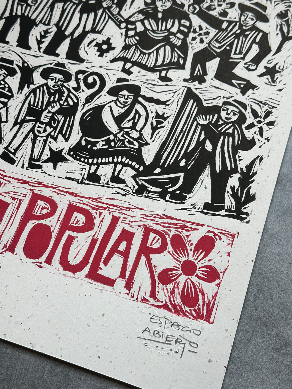 Fiesta Popular ~ Linocut Print - 19.5”x14.5”