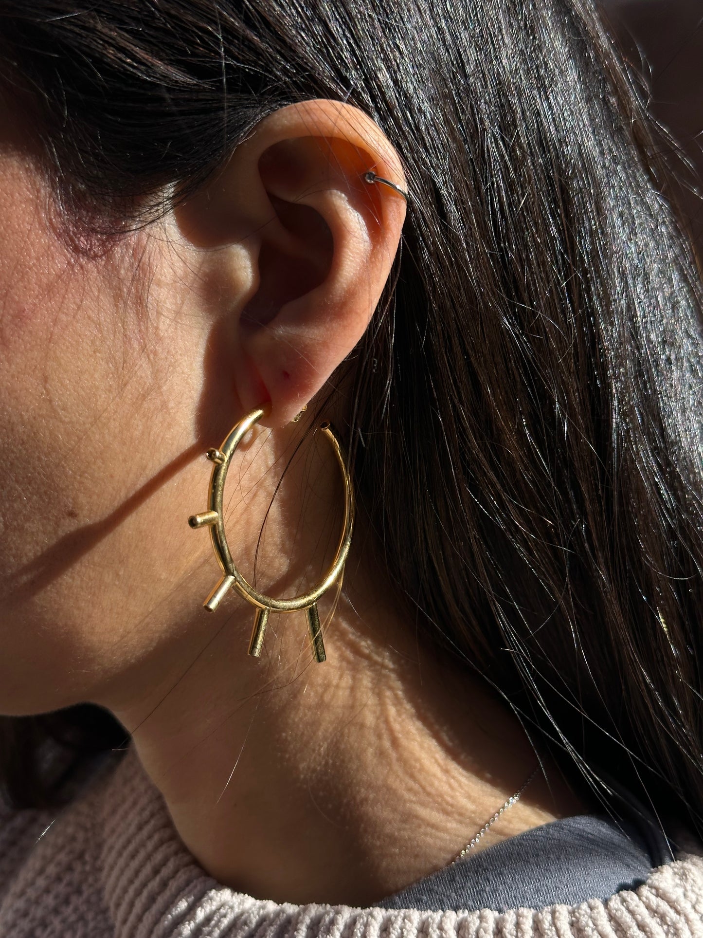 Hoops 5 peaks ~ Gold Vermeil 18k