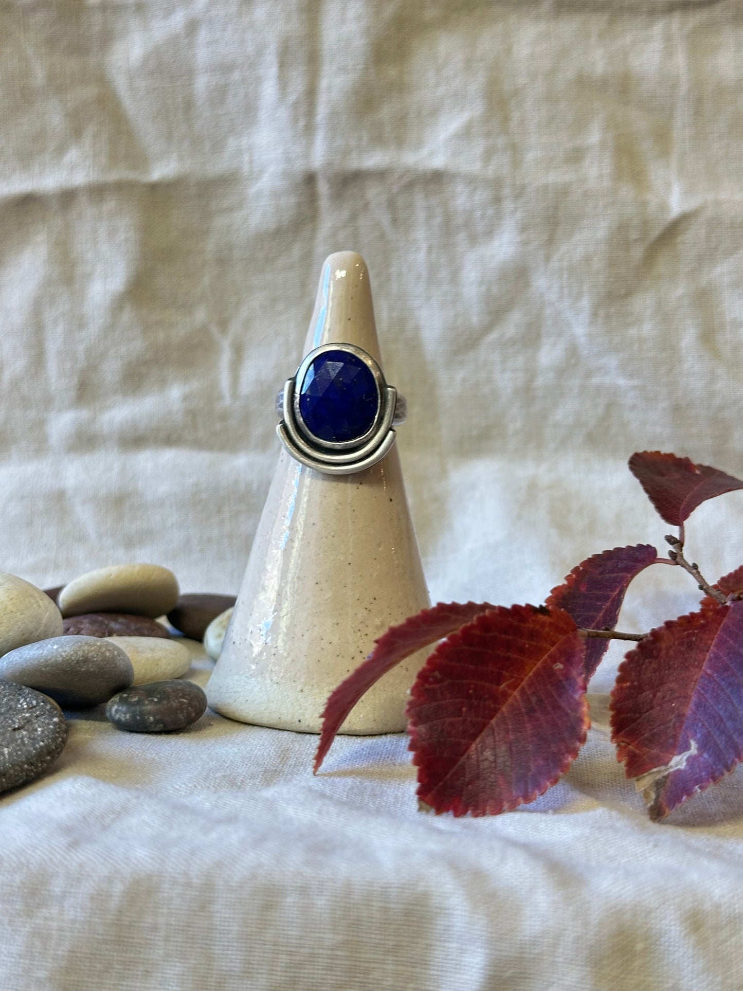 Lapis Lazuli and Sterling Silver Ring ~ Size 7