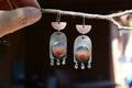 Mexican Flame Agate Earrings - sterling silver and Copper