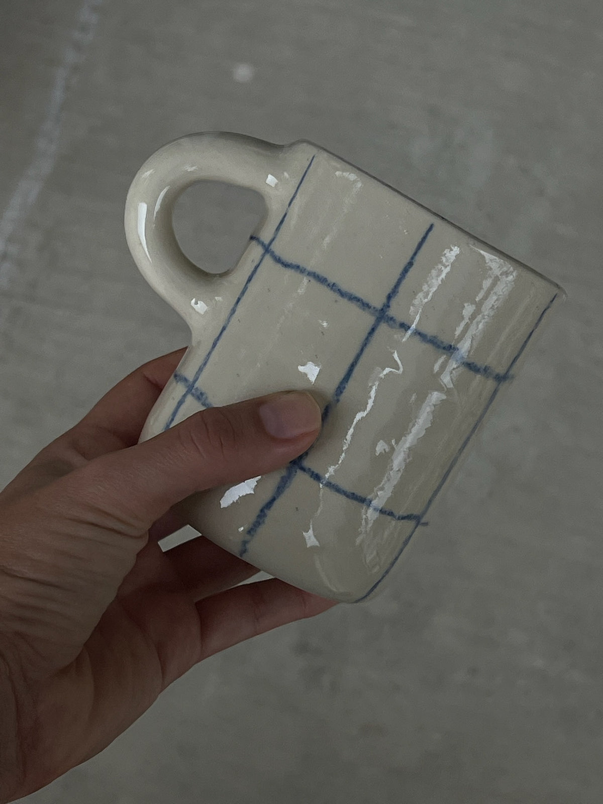 Blue Crayon Mug - coiled handle