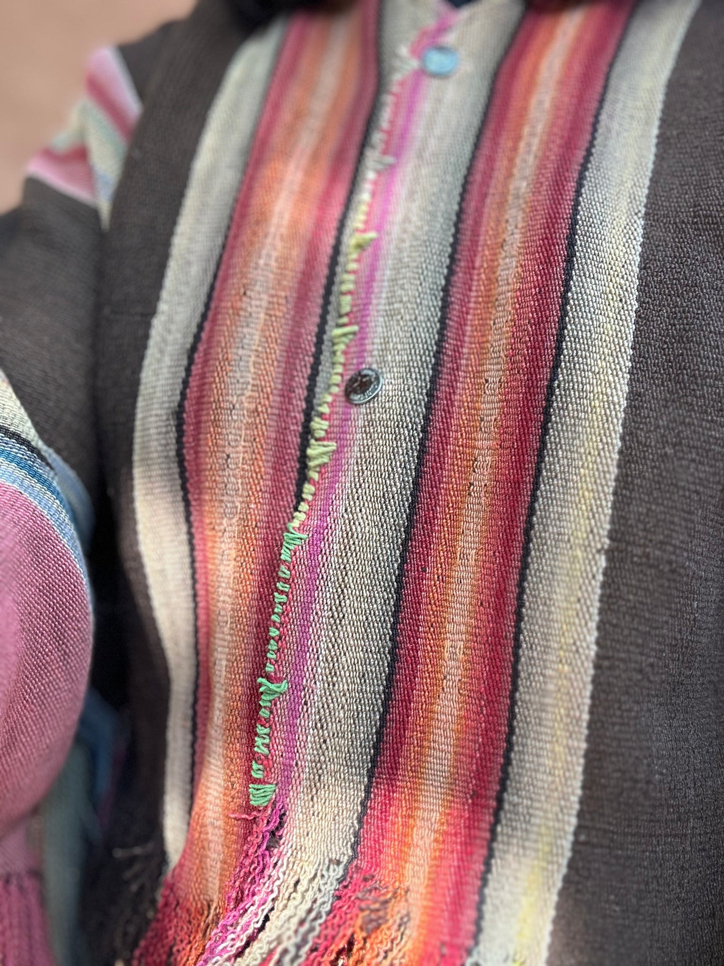 Upcycled Fringe Jacket ~ Cropped and three quarters sleeves