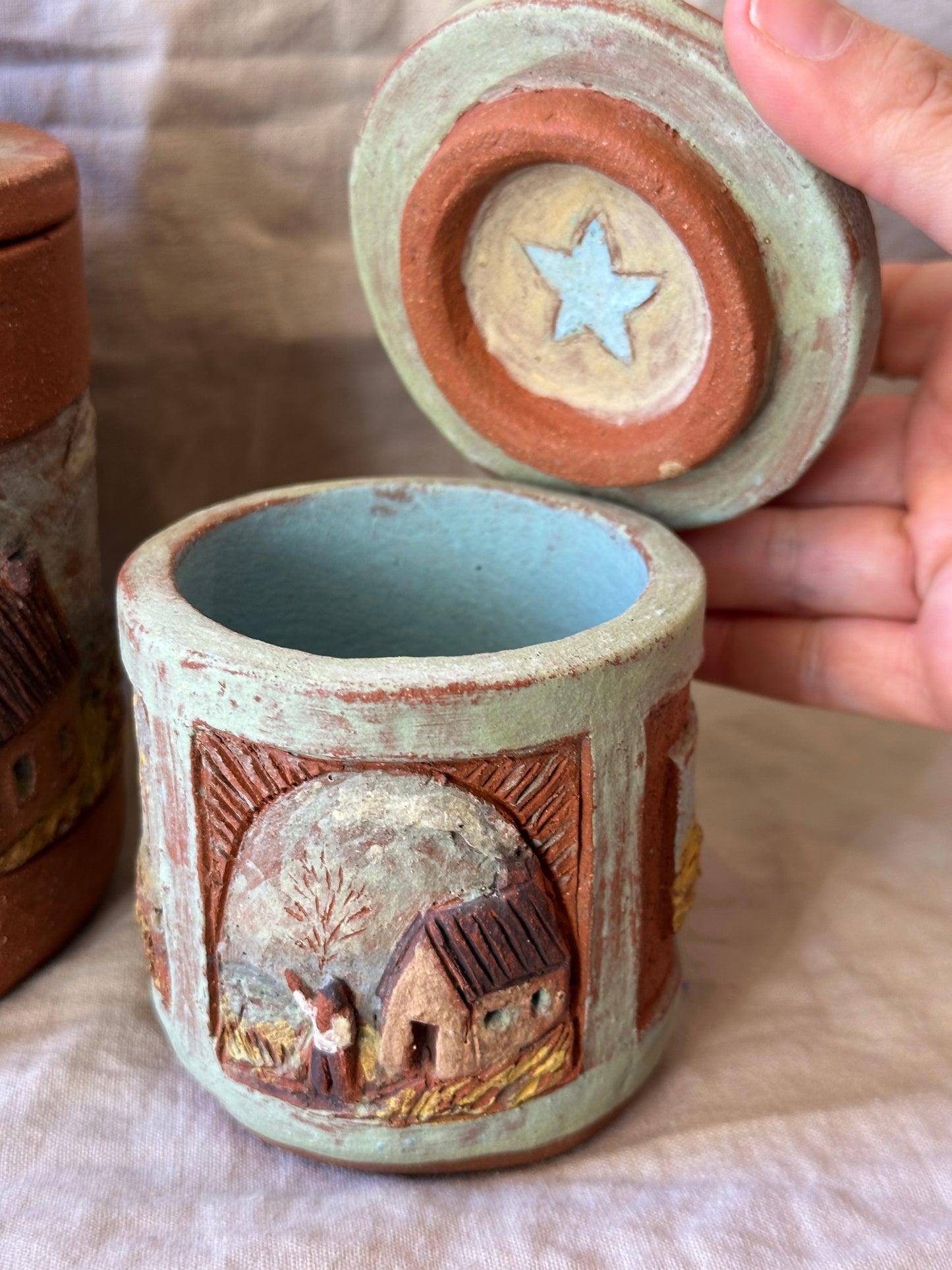 Ceramic Scultural Jar - Large and Small