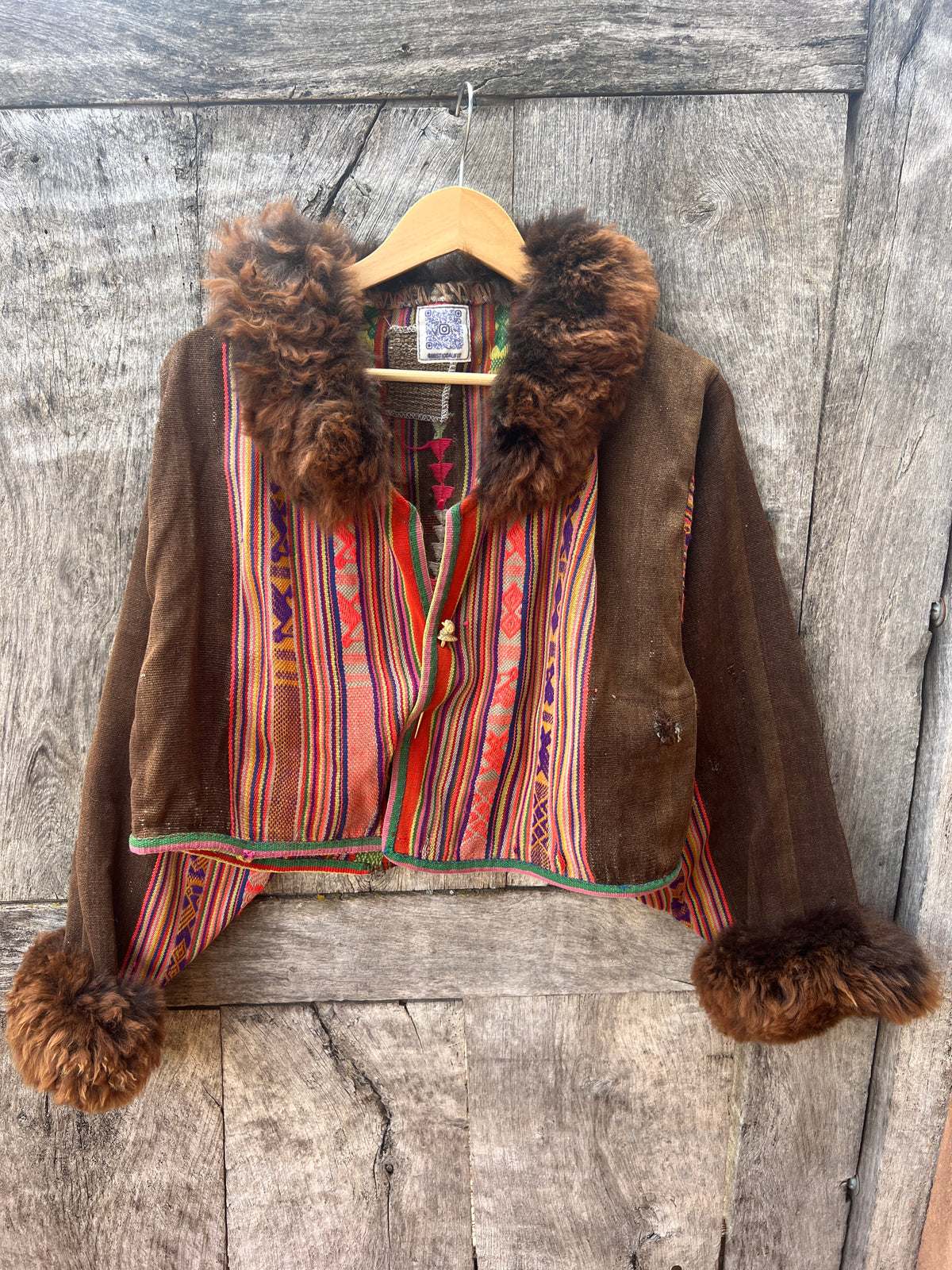Alpaca fur jacket - Upcycled Bomber Jacket - Alpaca wool
