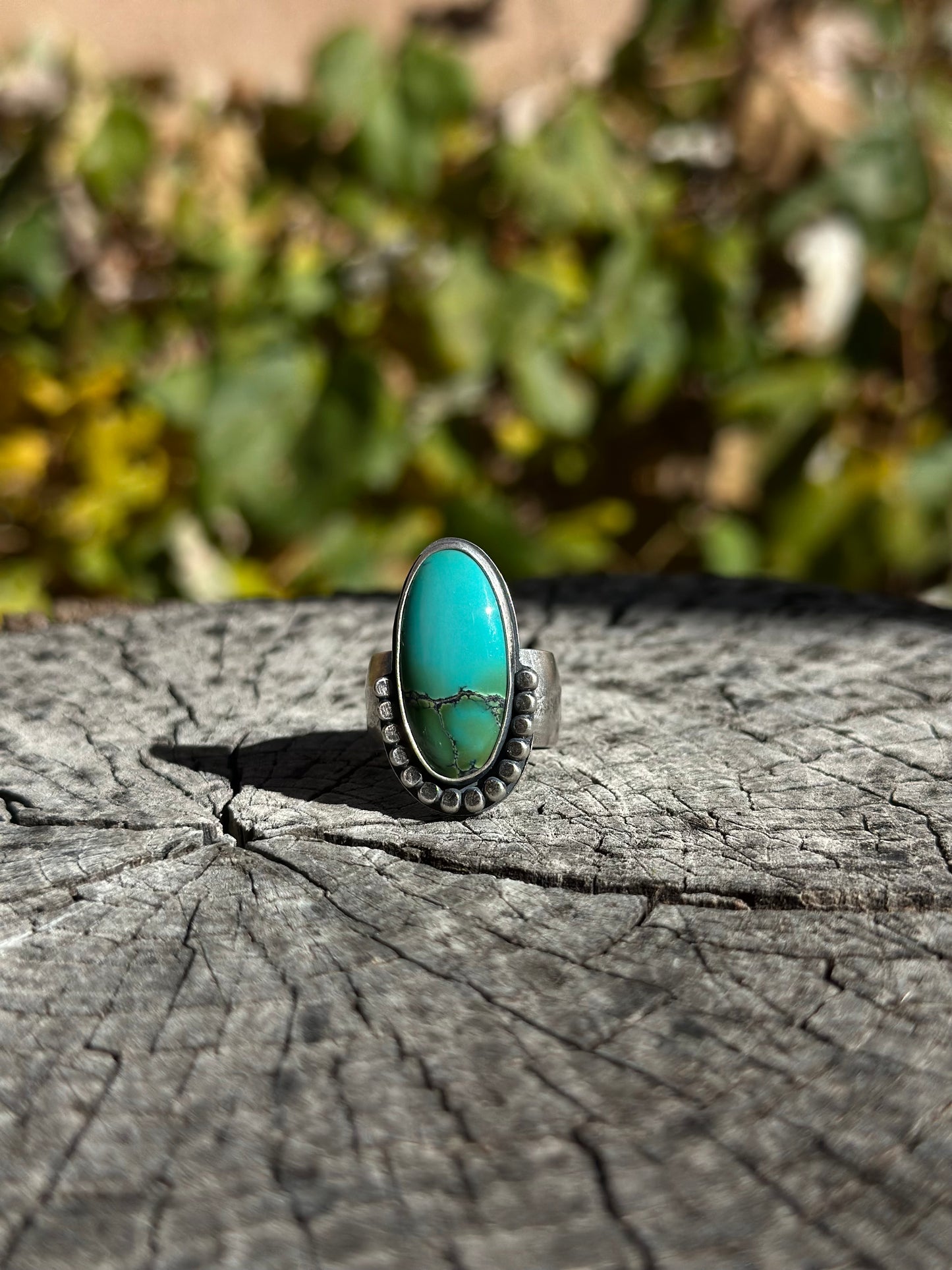 Royston Turquoise and Sterling Silver Ring ~ Fits size 8.25