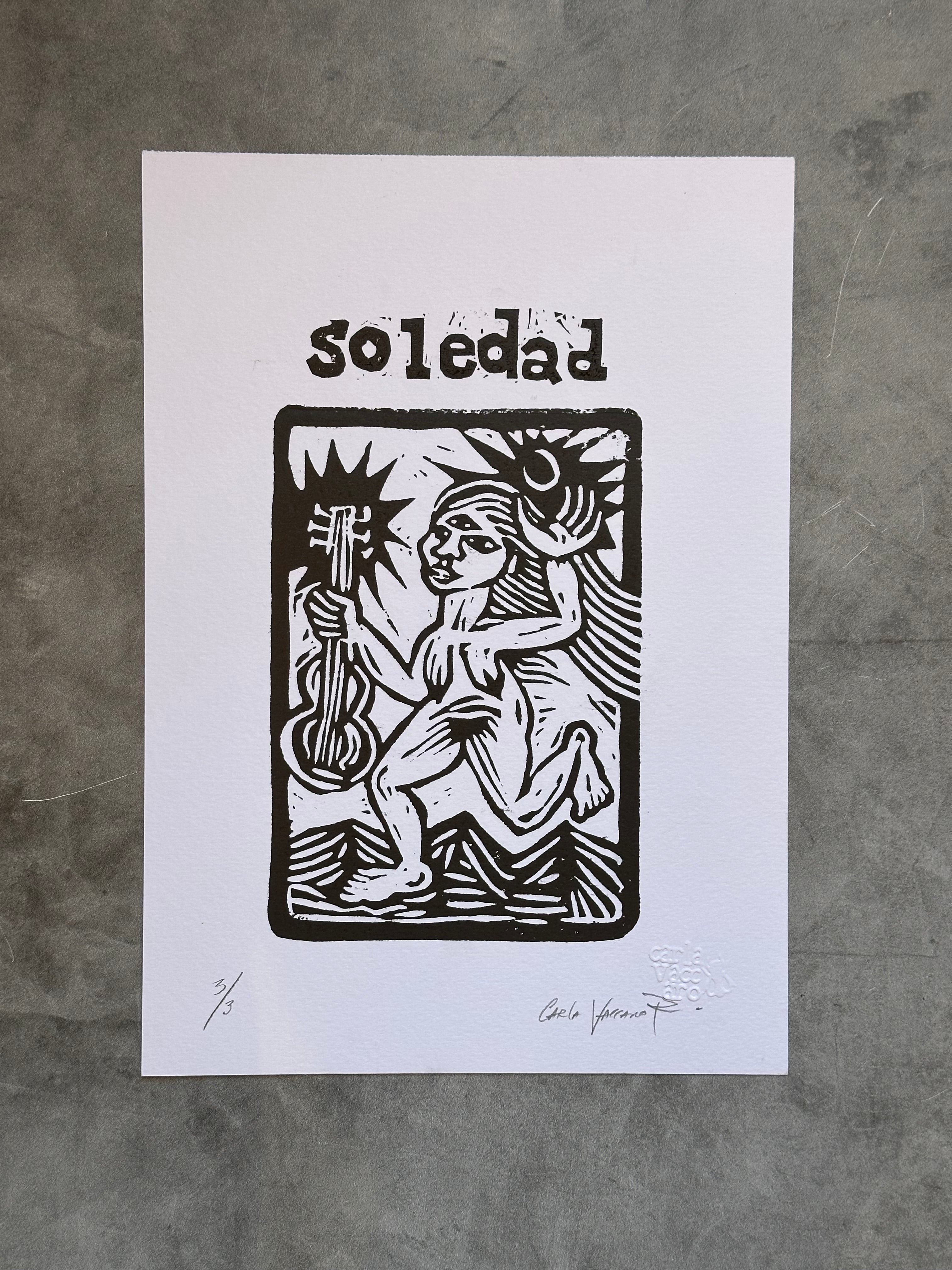 Soledad - linocut print
