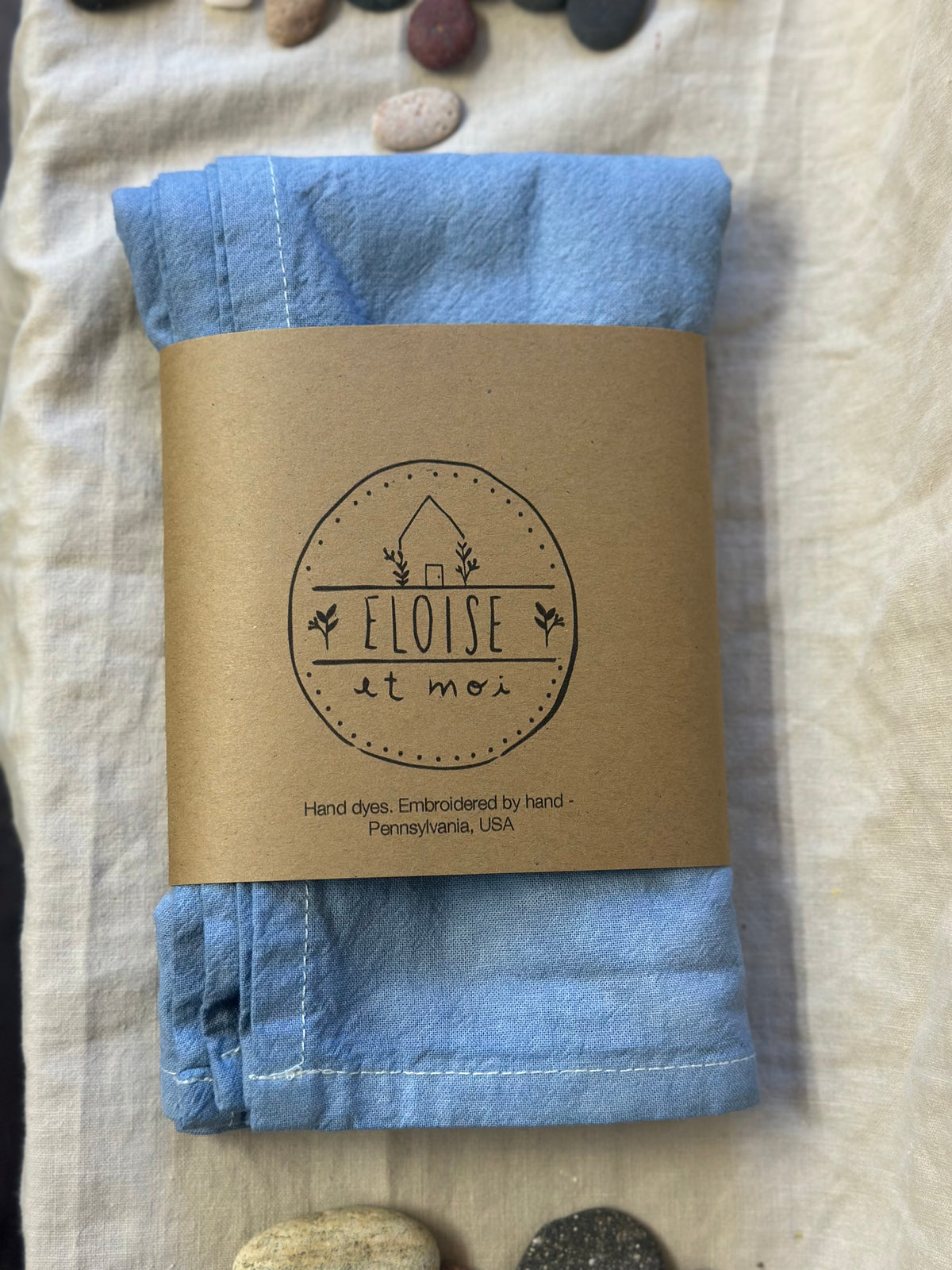 Kitchen Towels - organic cotton & plant dyed - Indigo