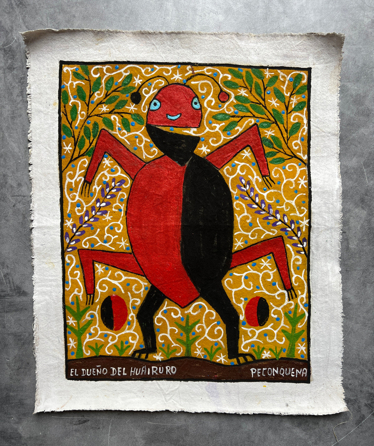 Painting by Lastenia Canayo - El Dueno del Huairuro