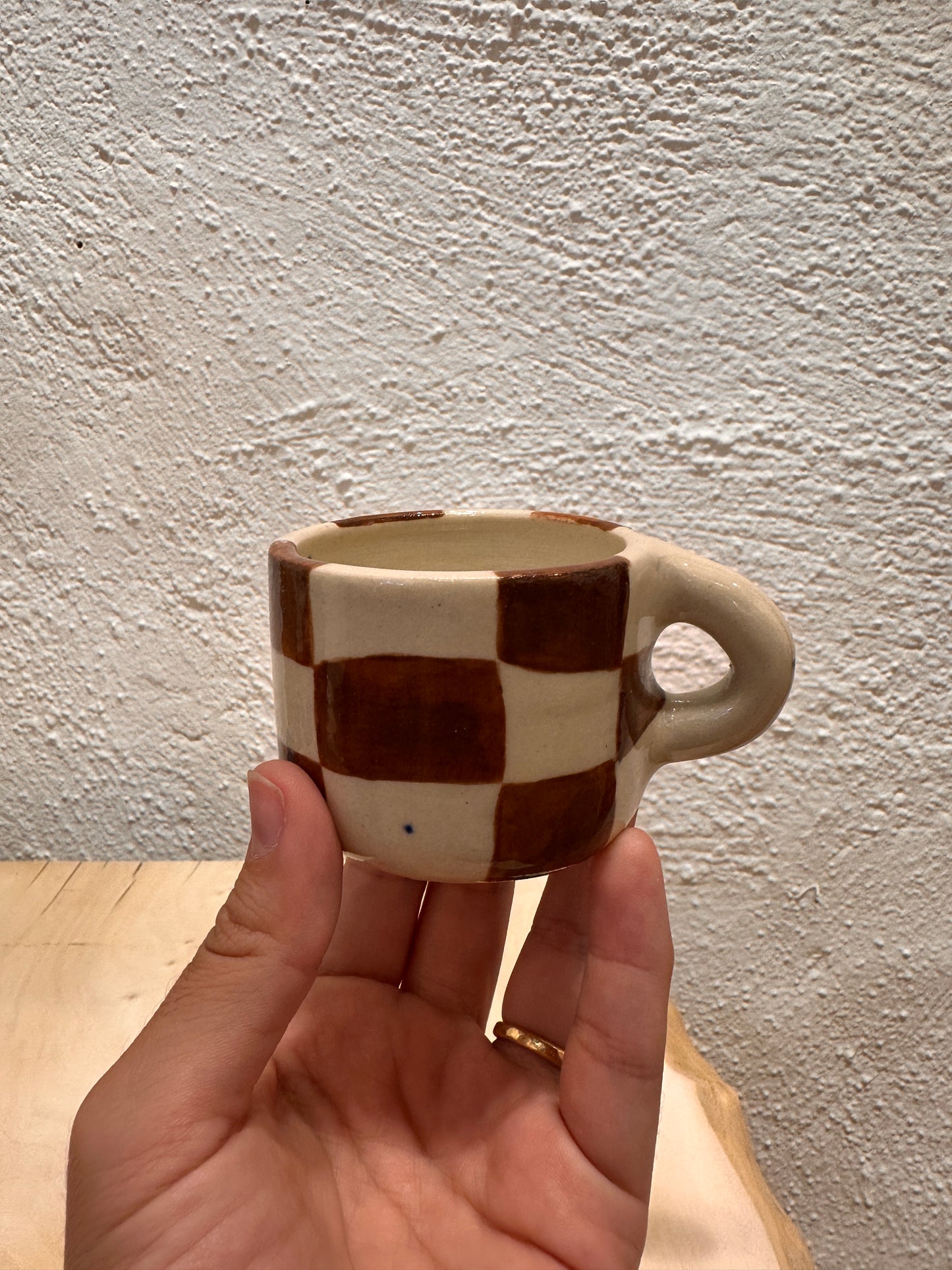 Brown checkered espresso