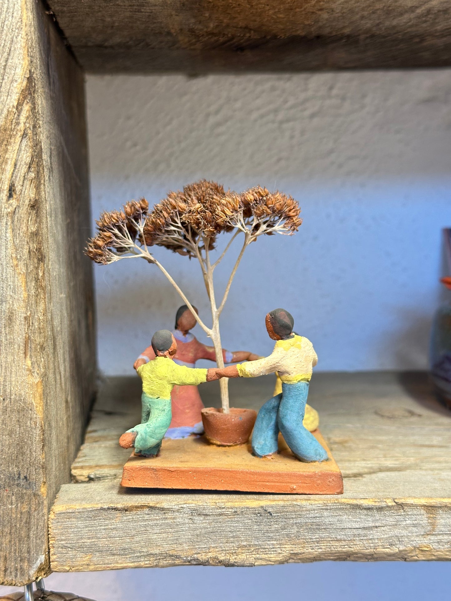 Circle Time with a Tree - clay sculpture
