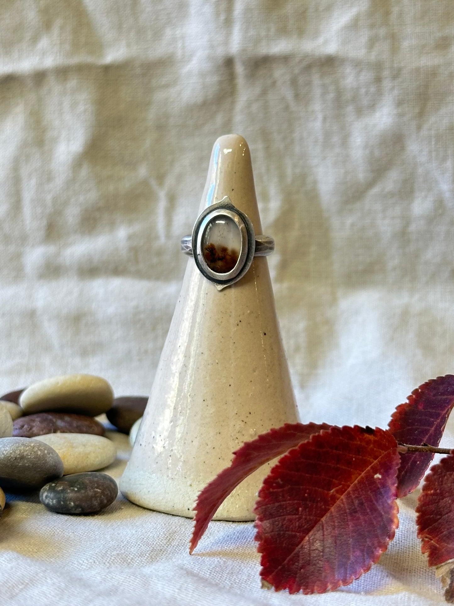 Montana Agate and Sterling Silver Ring ~ Size 5