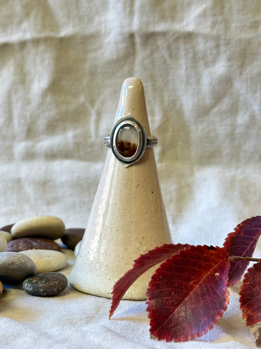 Montana Agate and Sterling Silver Ring ~ Size 5