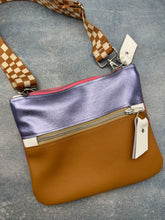 Load image into Gallery viewer, Crossbody Bag brown &amp; purple - brown strap
