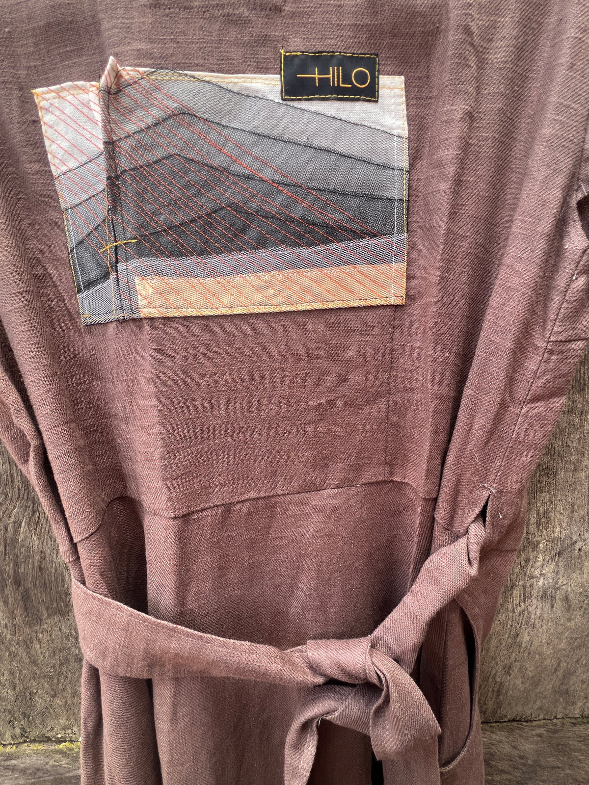 Dusty Rose Chino Drill Wrap Dress - Cap Sleeve