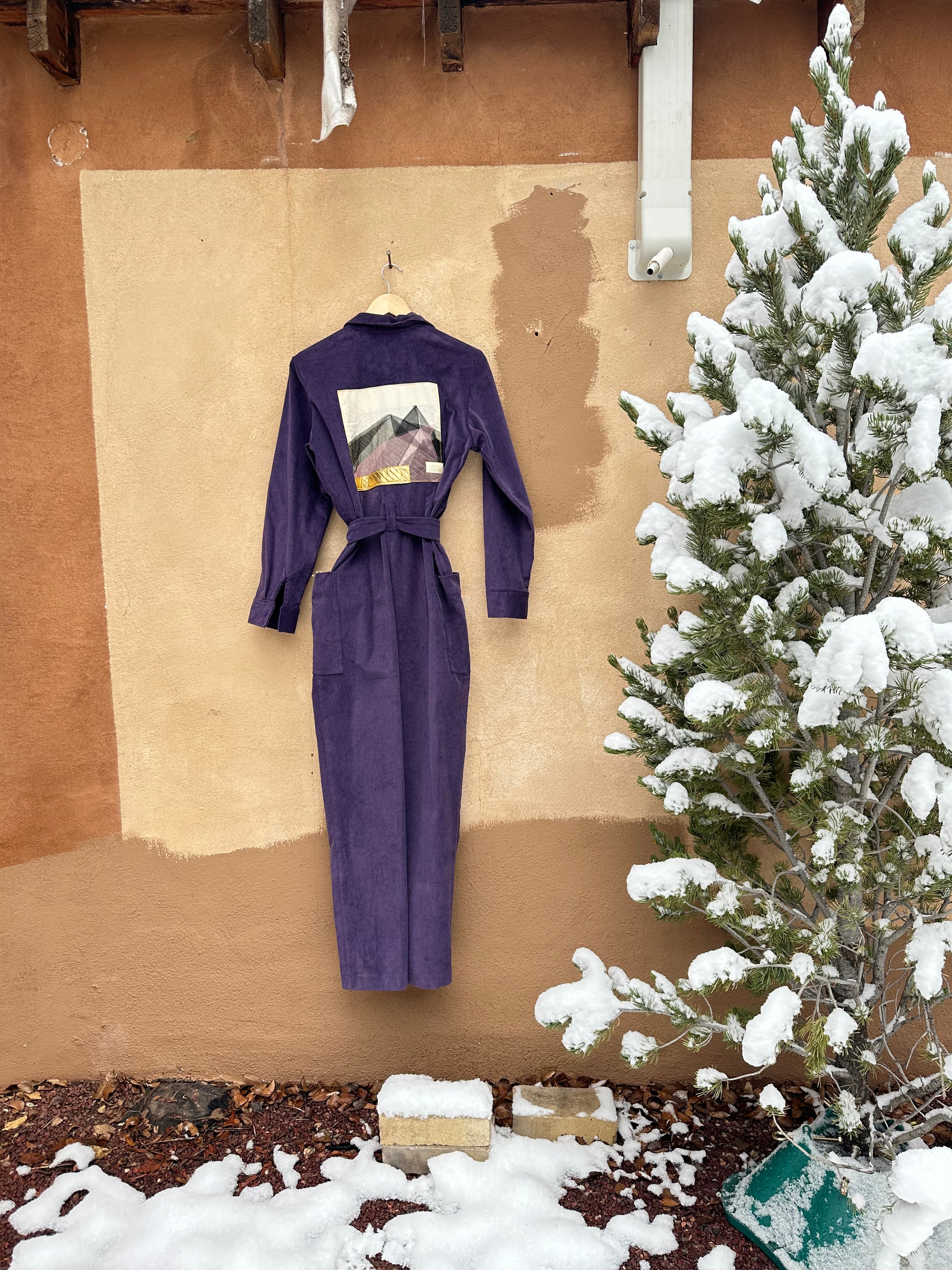 Jumpsuit - Purple Corduroy - long sleeves